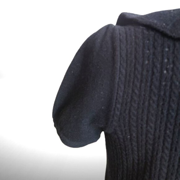 Juicy Couture Black Merino/Cashmere Puff-Sleeve Cardigan – Size S - Picture 4 of 13